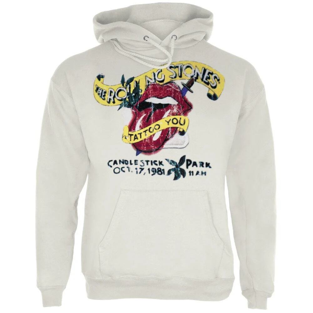 ROLLING STONES Tattoo You Patch Hoodie Size Medium Preloved Vintage Very rare
